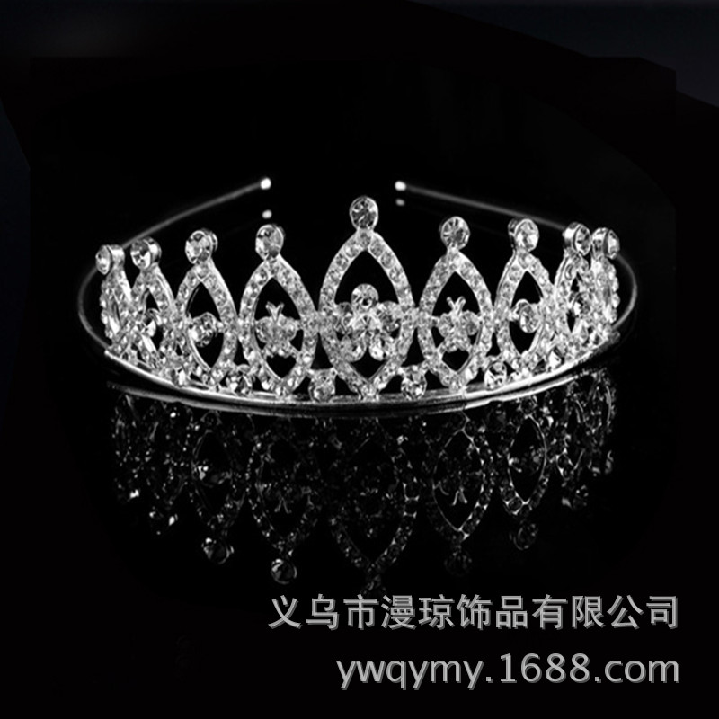 Nueva diadema rhinestone aleación diadema perla tocado nupcial accesorios para el cabello de los niños corona horquilla al por mayor