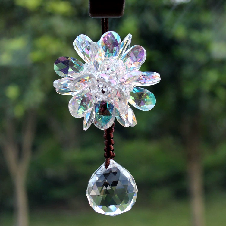 Автомобильные подвески Автомобильные подвески хрустальные шарики подвески пион цветы фабрики прямые продажи оптовые подвески ручной работы подвески