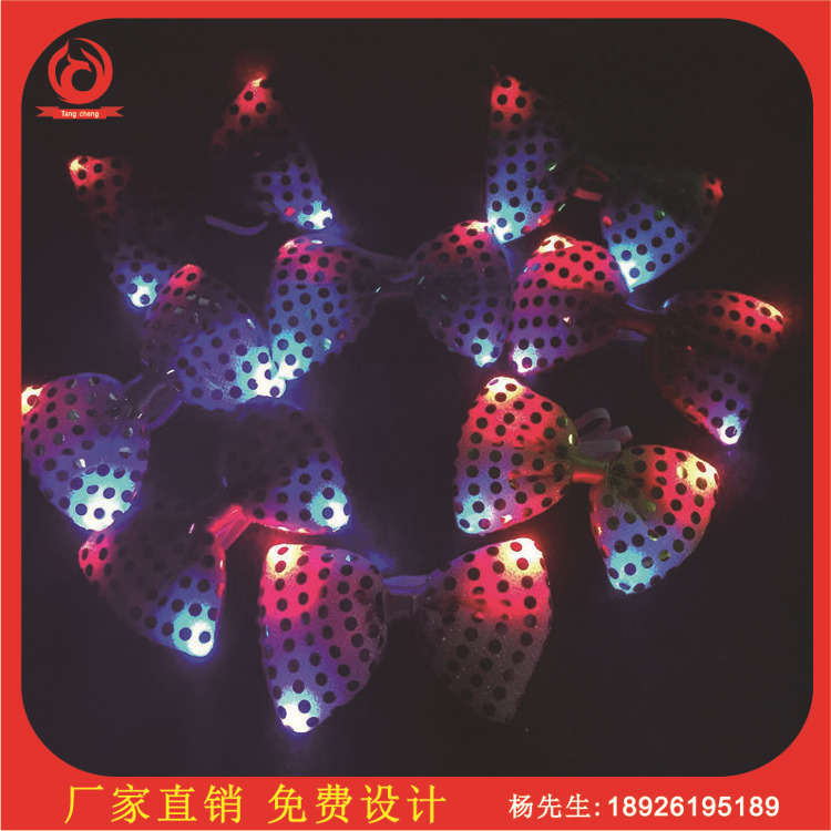 LED flash pajarita lazo luminoso del grano del arco popular europeo y americano de Halloween concierto FIESTA DE Navidad