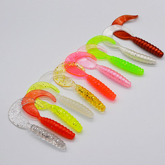 Weihai Fishing Tackle Lure 3.5/5.5/7cm Single Tail Soft Worm Maggot Artificial Worm Tail Soft Bait