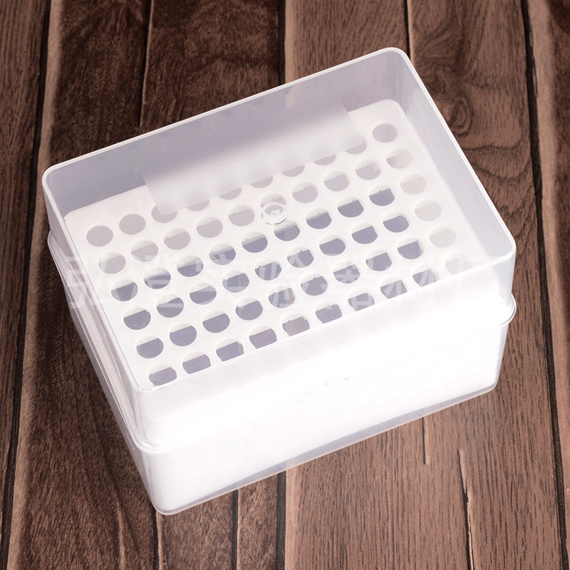 厂家批发PP塑料60孔吸头盒1ml枪头盒tip头盒白色翻盖镂空