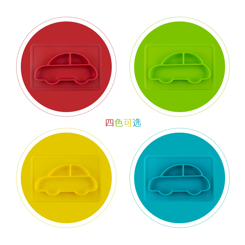 Plato infantil con divisores de silicona, antideslizante, para entrenamiento de alimentación
