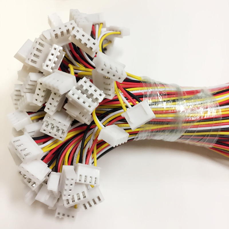 现货XH2.54连接线4p端子线2.54mm 4P电子线 单头彩排线镀锡电子线