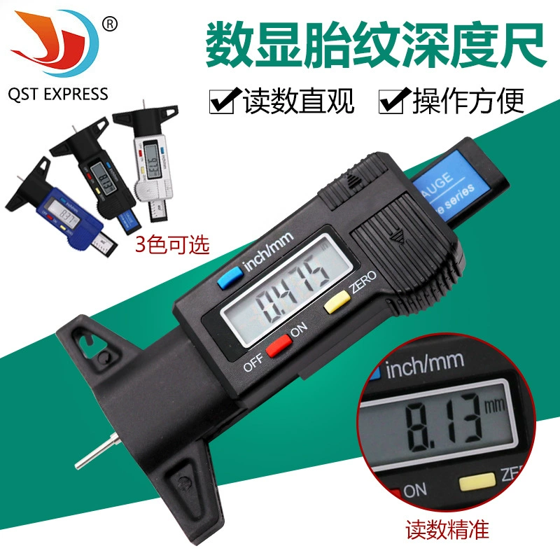 Цифровой дисплей глубиномер с рисунком шин Обнаружение износа автомобильных шин Электронный штангенциркуль оптом