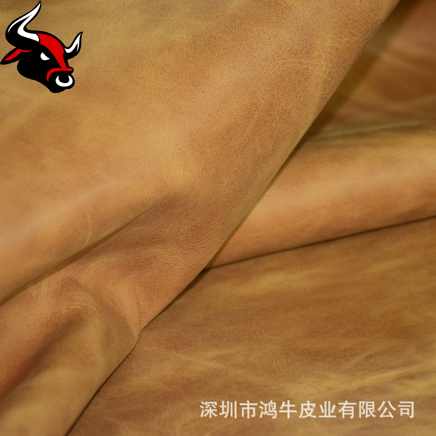 2026新款柔软细腻头层棕色摔纹双色疯马皮油蜡水染商标压变牛皮革