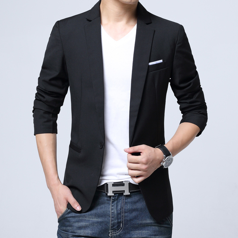 Primavera y otoño nuevo pequeño traje de los hombres de estilo coreano slim fit traje de los hombres jóvenes más tamaño chaqueta de negocios de moda ropa de hombre