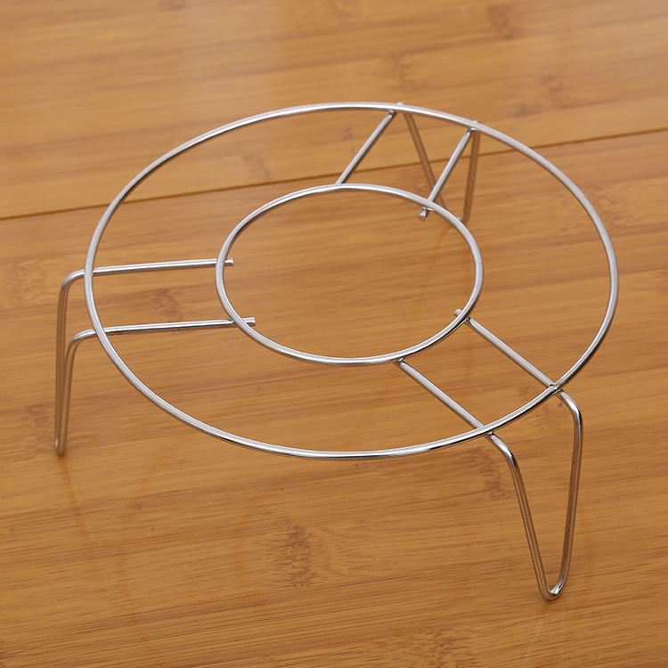 Meibihuang Kitchen Non-magnetic Stainless Steel Triangle Steam Rack Tripod High Foot Household Stainless Steel Storage Rack Steam Rack