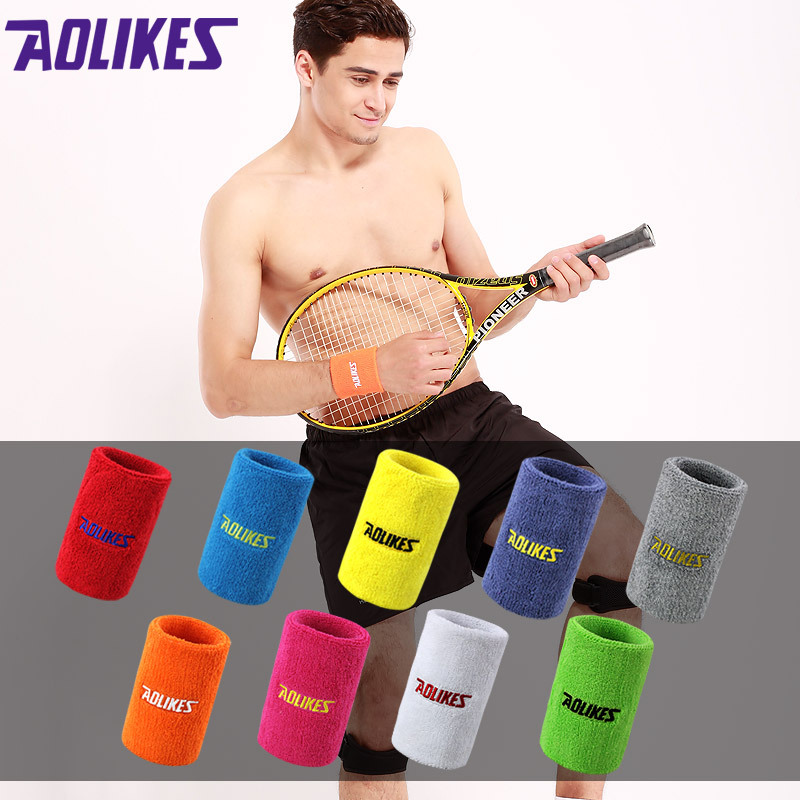 Algodón alargado deportes pulsera baloncesto tenis bádminton sudor-limpieza pulsera toalla sudor-absorción transporte protección muñeca conjunto al por mayor