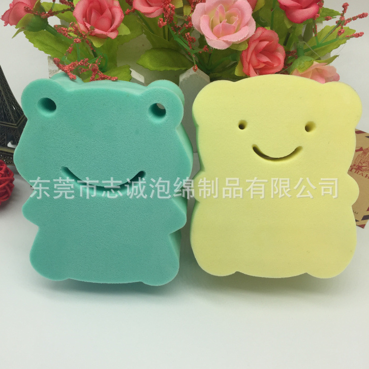 现货供应婴幼儿卡通方块绵 柔软吸水方块棉 卡通搓澡棉