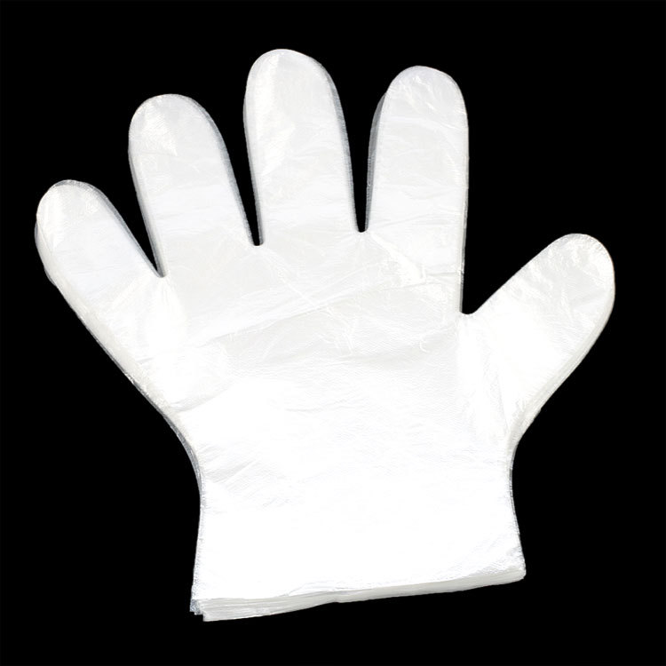 Disposable transparent plastic gloves for hairdressing salons