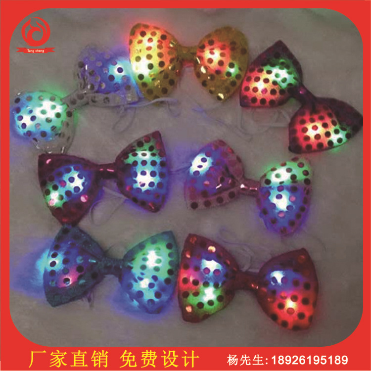 LED flash pajarita lazo luminoso del grano del arco popular europeo y americano de Halloween concierto FIESTA DE Navidad