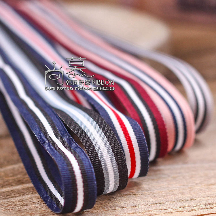 韩国织带 diy蝴蝶结手工发饰服饰礼帽礼盒花束包装辅料双色条纹带