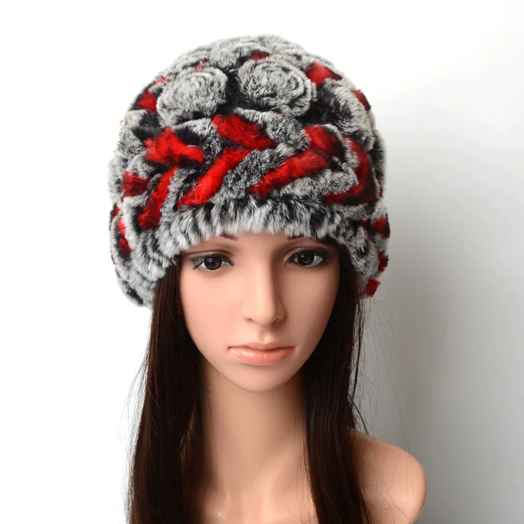 Keep warm straw woven hat, increased thickness, flowered