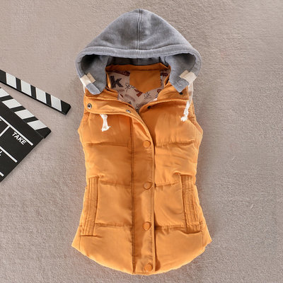 2023 nuevo chaleco de terciopelo de piel de melocotón suelto con capucha transfronteriza para mujer Otoño e Invierno corto Chaleco de algodón de talla grande chaleco abrigo