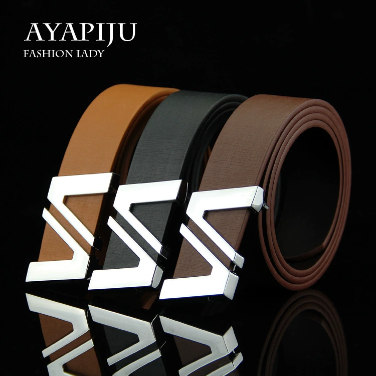 Belt, polyurethane buckle for elementary school students with letters, trousers, simple and elegant design, Korean style