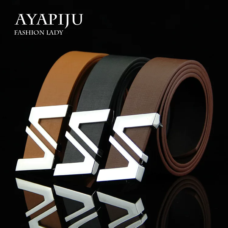 Belt, polyurethane buckle for elementary school students with letters, trousers, simple and elegant design, Korean style