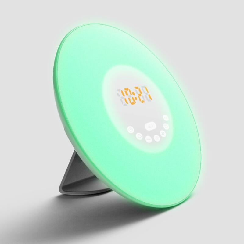 Creativo nuevo despertador natural despertador luz LED colorido color cambio táctil despertador luz noche luz reloj