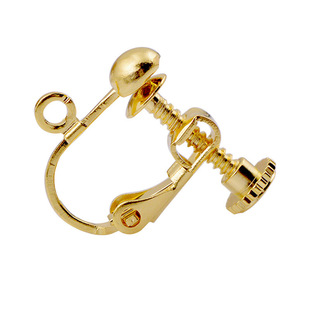 Korean style hot wave head screw ear clip non-pierced spiral clip gold with hanging hole fake earrings multi-color optional