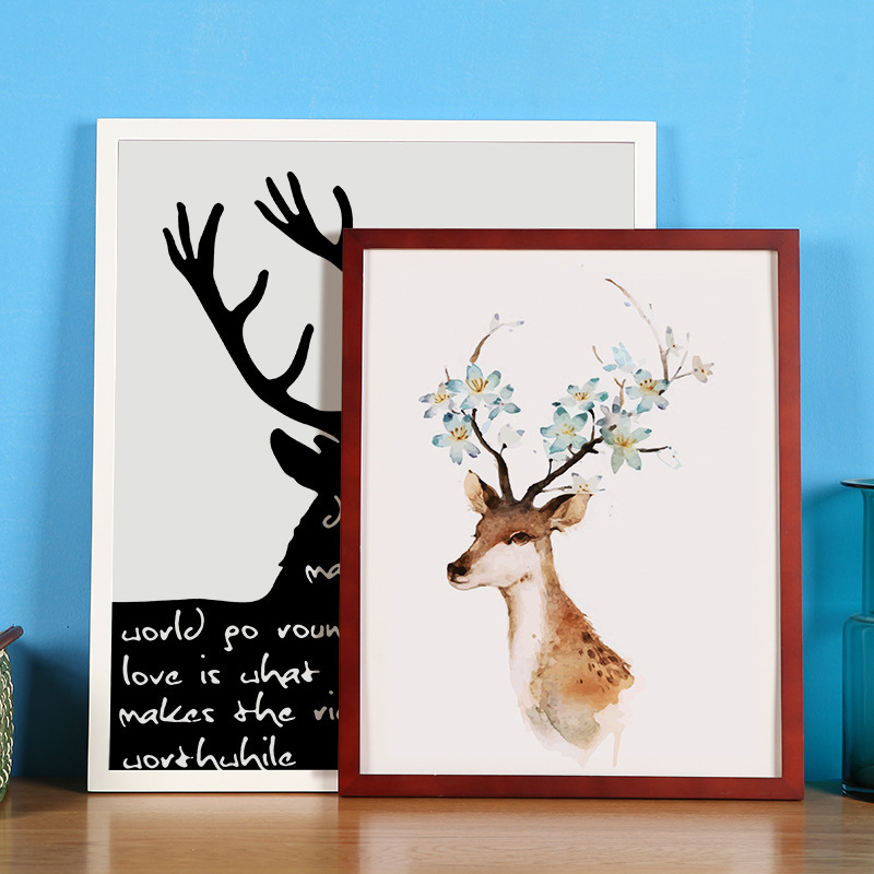 Wholesale studio special solid wood photo frame A1A2 A3 A4 A5 4K 8k16k wall frame 2cm thickened
