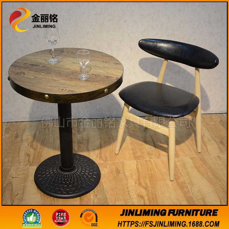 Combinación de mesa y silla de té con leche simple Restaurante occidental postre Silla de comedor comida rápida tienda de aperitivos tienda de fideos mesa de comedor silla al por mayor