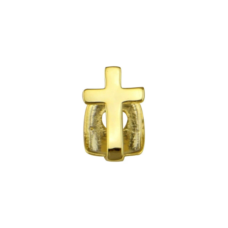 Галстучок/гриль зубной (без бренда) 18K позолота, одинокое сердце–крест дизайн, металлический универсальный аксессуар