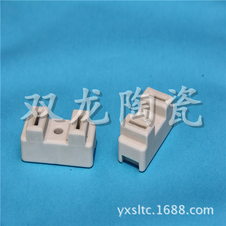 高频瓷 滑石瓷 电器陶瓷底座 绝缘陶瓷座 氧化铝陶瓷 双龙陶瓷