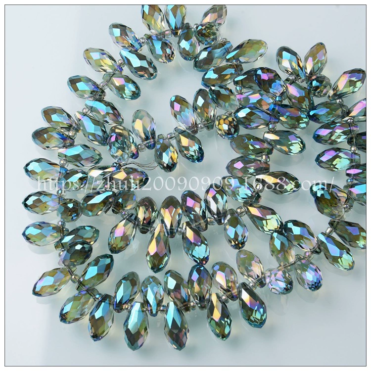 Water-Drop Crystal Beads (Yisuozhu) 6×12 mm, AB & Transparent Colors, DIY Jewelry Supplies