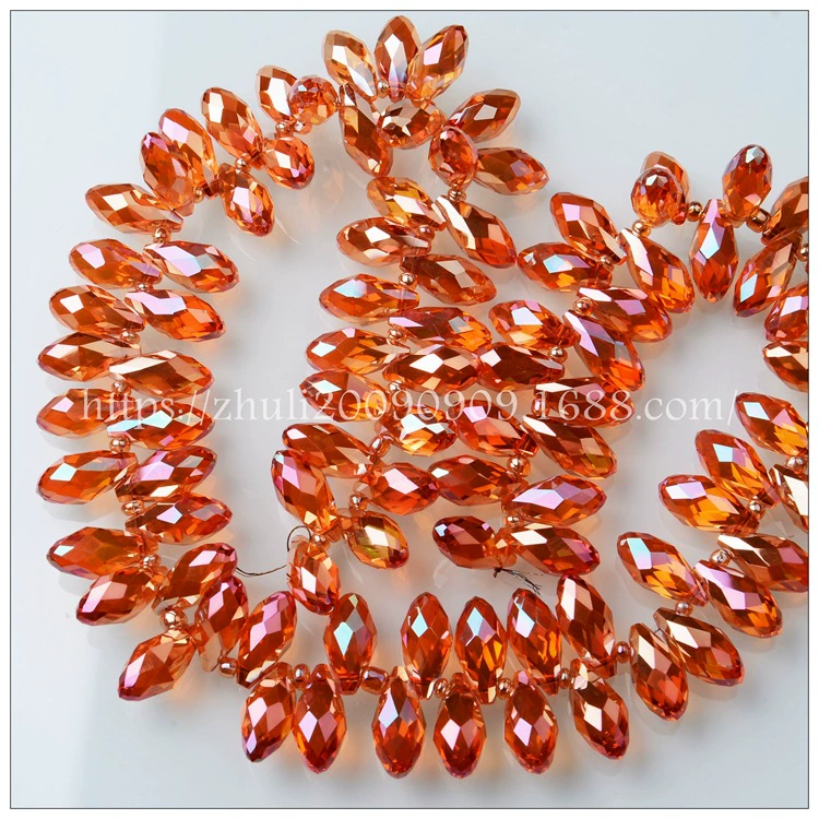 Water-Drop Crystal Beads (Yisuozhu) 6×12 mm, AB & Transparent Colors, DIY Jewelry Supplies
