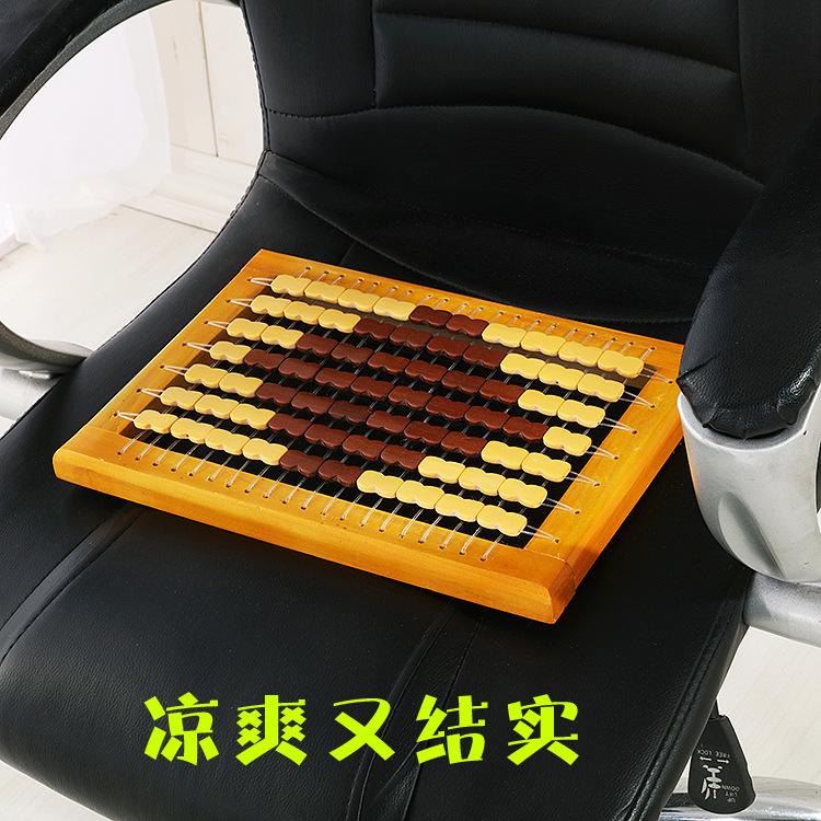 麻将坐垫服装工厂员工板凳散热透气网格木框竹垫办公室椅子凉垫