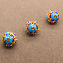 景泰蓝手工艺diy配饰掐丝珐琅DIY饰品配件散珠圆珠隔珠串珠批