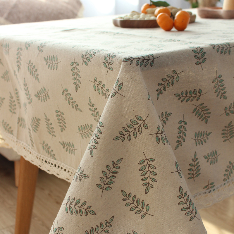 Pastoral Fresh Cotton and Linen Tablecloth Daisy Tower Dining Table Tea Table Finished Tablecloth Fabric Household Export