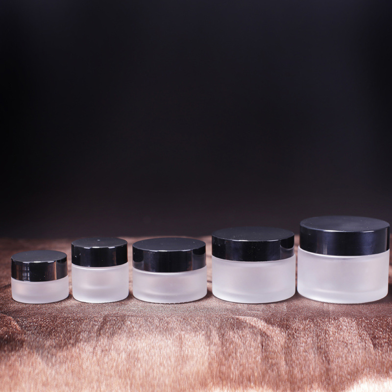 Botella de crema de vidrio esmerilado botella de crema facial botella de muestra pequeña botella de vidrio de sub-embalaje cosmético 5G 10G 20g