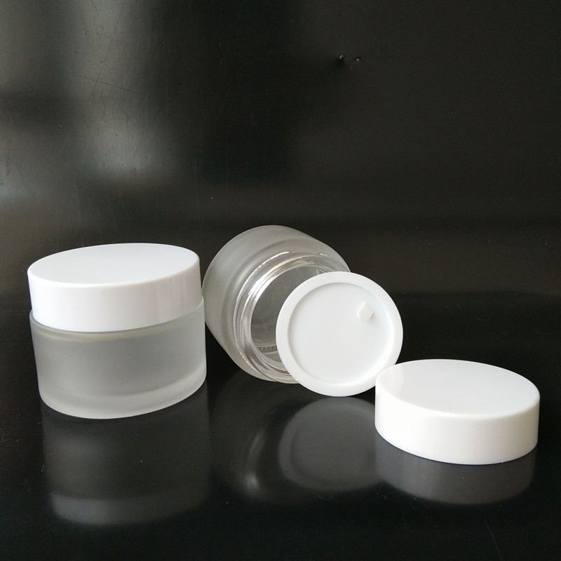 Botella de crema de vidrio esmerilado botella de crema facial botella de muestra pequeña botella de vidrio de sub-embalaje cosmético 5G 10G 20g
