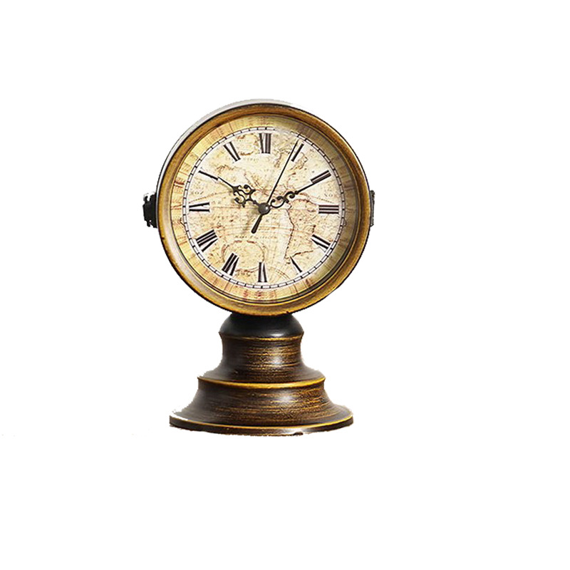 Factory wholesale European retro iron Eisenberg double-sided clock living room study metal creative clock