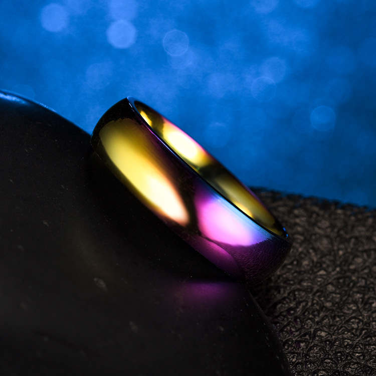 Anillo de Acero Inoxidable de Color Liso que Realza el Temperamento, Anillo Liso Minimalista y Moderno para Parejas, Joyería Popular Transfronteriza en Europa y América. image 6