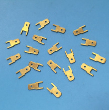 PCB防倒插片 铜焊片250接线端子 磷铜焊片导电接触铜片冲压件