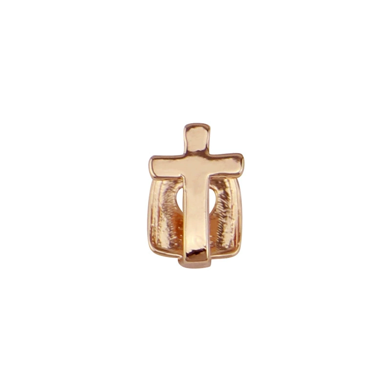 Галстучок/гриль зубной (без бренда) 18K позолота, одинокое сердце–крест дизайн, металлический универсальный аксессуар