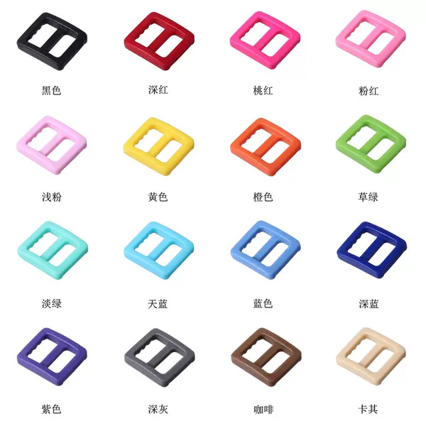 Plastic spot pet collar adjustment buckle color day buckle three buckle suitable for 10mm webbing use