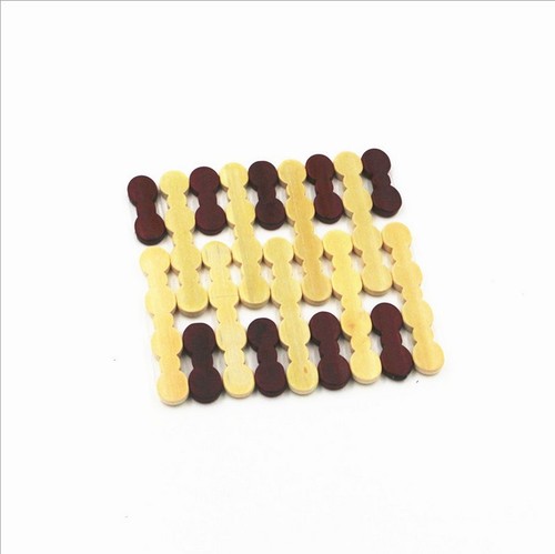 T Bamboo table heat-insulating mat, square anti-scald bowl mat, round bowl mat, bamboo coaster, kitchen pot mat