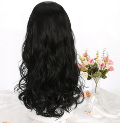 Manufacturer wholesale U-shaped half-head wig for women with long curly hair, fluffy face-shaping center parting, full curls, chemical fiber wig set