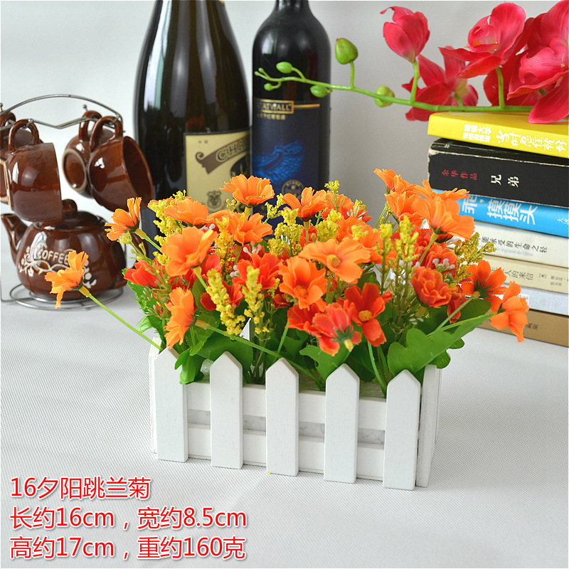 16 valla de madera traje de flor artificial maceta artificial interior sala de estar entrada decoración flores y plantas maceta pequeña planta verde adornos