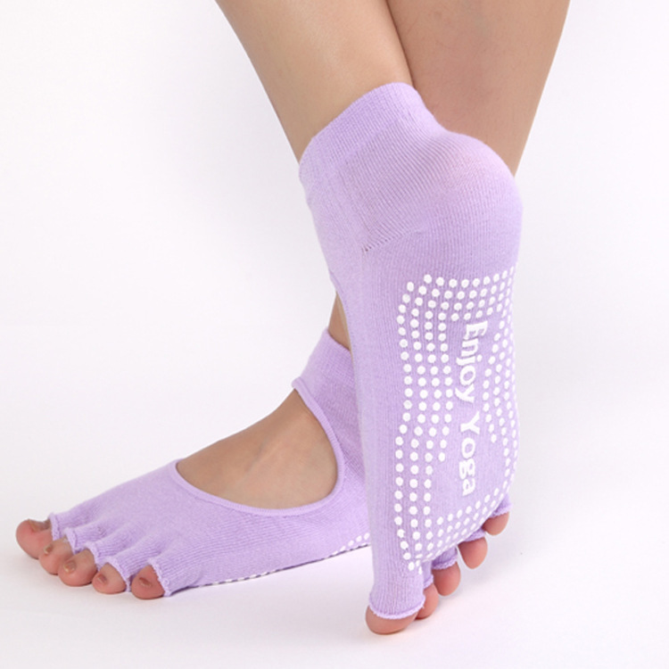 Yoga socks non-slip five-finger socks open toe backless yoga toe socks professional fitness pure cotton socks