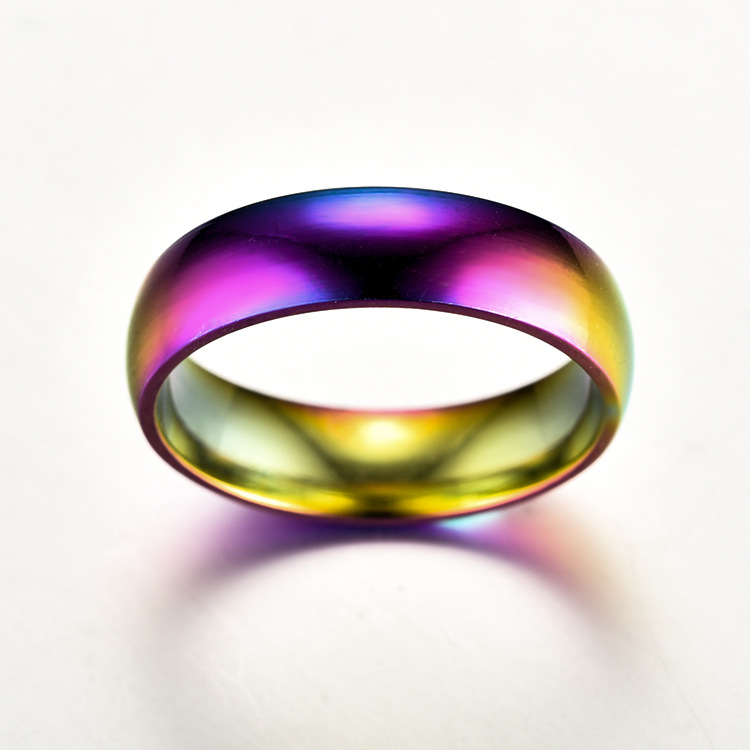 Anillo de Acero Inoxidable de Color Liso que Realza el Temperamento, Anillo Liso Minimalista y Moderno para Parejas, Joyería Popular Transfronteriza en Europa y América. image 5