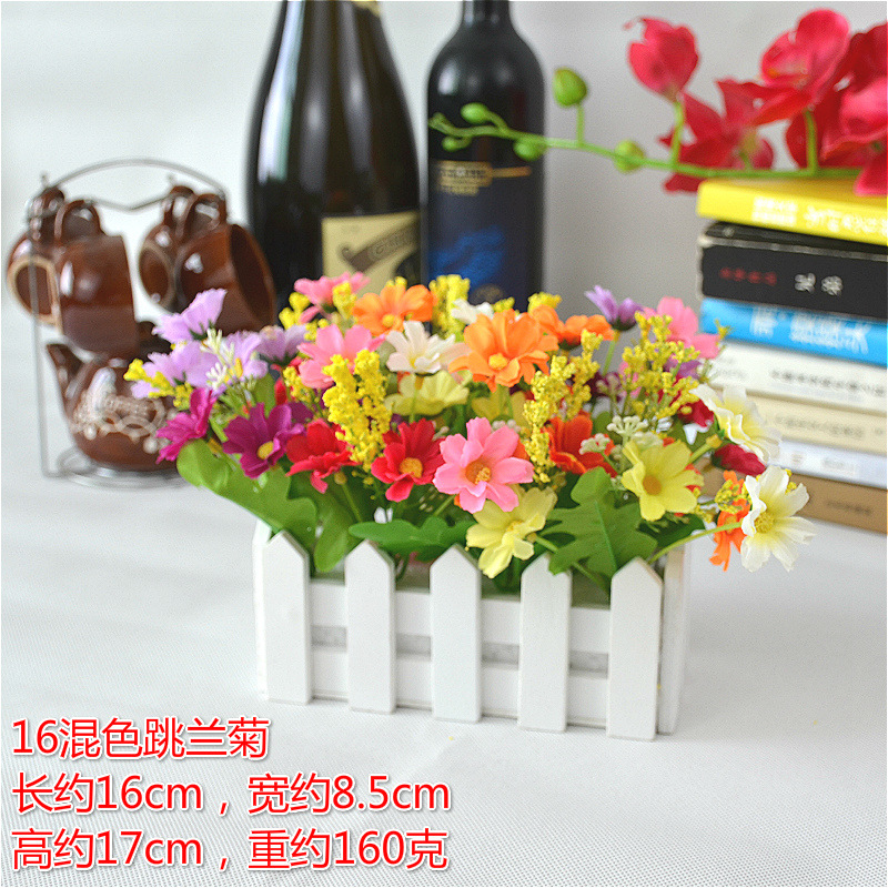 16 valla de madera traje de flor artificial maceta artificial interior sala de estar entrada decoración flores y plantas maceta pequeña planta verde adornos