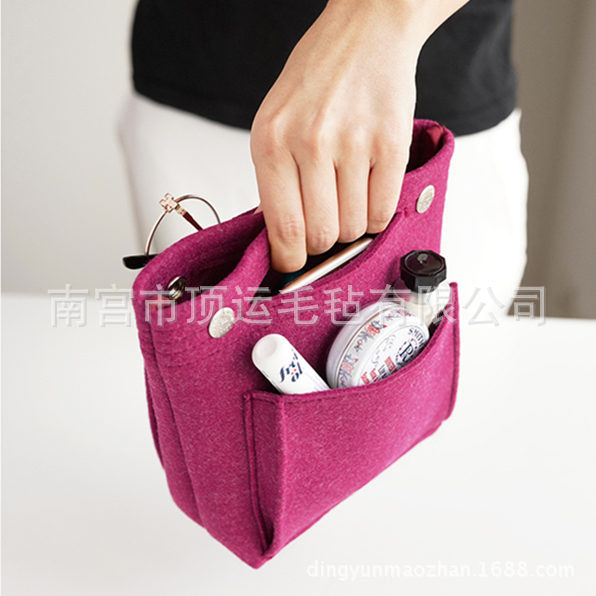 新款毛毡化妆包多功能收纳包毛毡手拿整理包小水饺学习用具收纳包