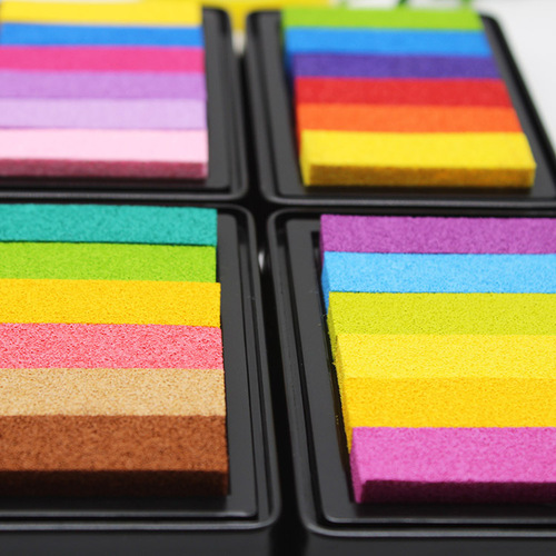 Rubber stamp special ink pad 6-color gradient ink pad DIY handmade ink pad six-color gradient rainbow ink pad