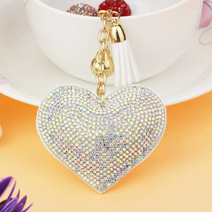 Брелок (в стиле Chanel) сердце с кисточкой, аксессуар DIY, 9×8×2 см