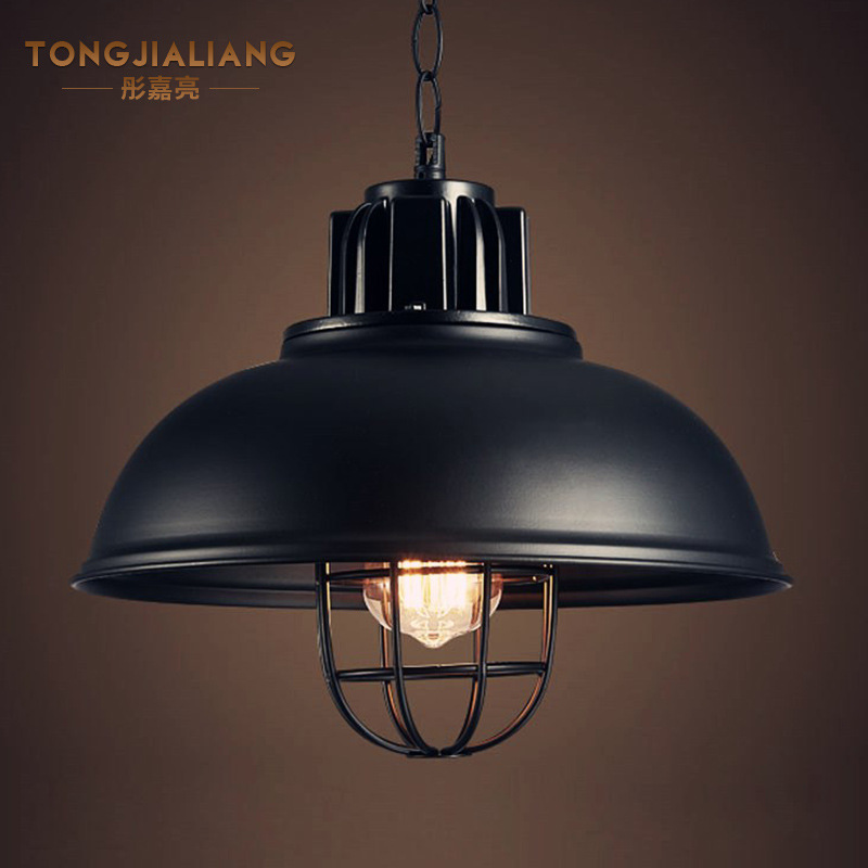 美式复古工业风酒吧台吊灯LOFT创意餐厅家居咖啡馆网铁艺锅盖