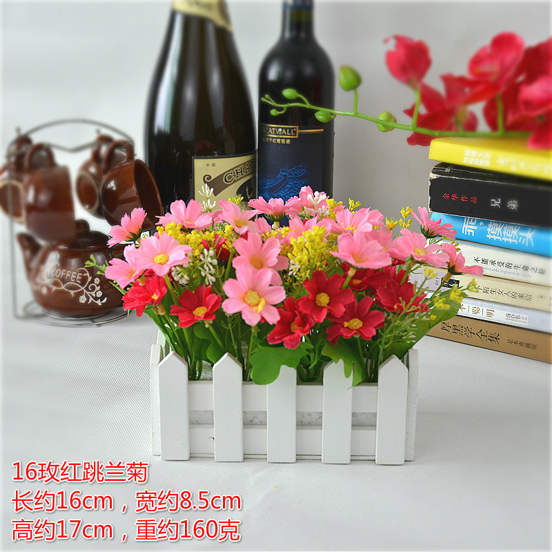 16 valla de madera traje de flor artificial maceta artificial interior sala de estar entrada decoración flores y plantas maceta pequeña planta verde adornos
