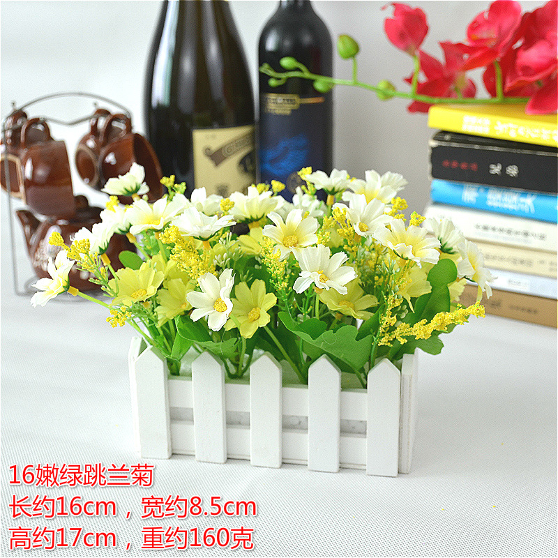 16 valla de madera traje de flor artificial maceta artificial interior sala de estar entrada decoración flores y plantas maceta pequeña planta verde adornos